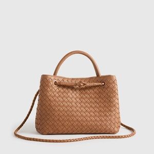 Quince Italian Leather Handwoven Satchel